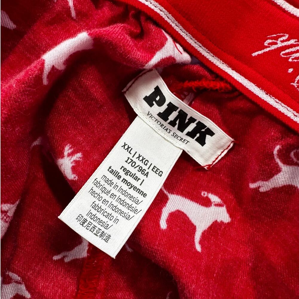 Victoria's Secret PINK XXL Red White Holiday Dog Print Lounge Pajama Pants - Picture 4 of 12